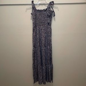 Amazon tie shoulder black floral maxi dress. Size Large.